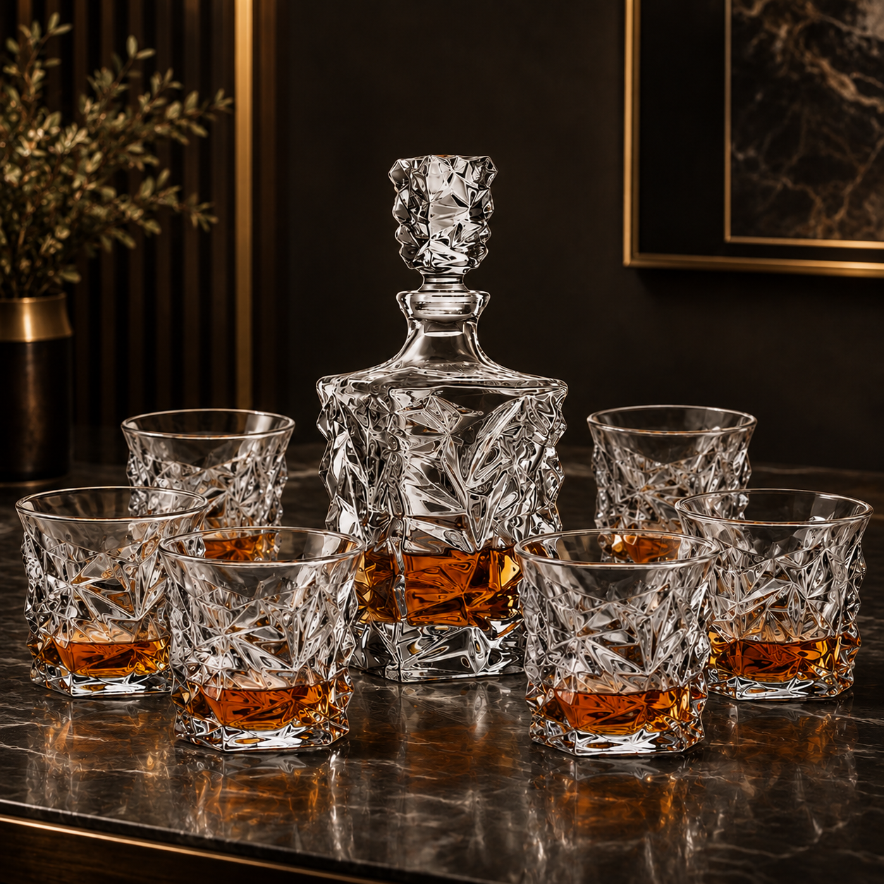 Yuzan™ Whiskyset – Karaffe & 6 Gläser